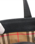 Pre-Loved The Banner Tote Leather Medium with Silver Hardware, Black