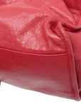 Pre-Loved City Handbag Leather with Matte Black Hardware, Red