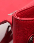 Pre-Loved Lockme II Handbag Leather with Silver Hardware, Red