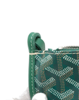 Pre-Loved Plumet Crossbody Bag Goyardine Chevron Coated Canvas with Silver Hardware, Green