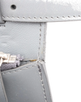 Pre-Loved Classic Box Shoulder Bag Leather Medium with Silver Hardware, Gray