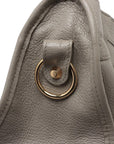 Pre-Loved Classic Metallic Edge City Handbag Leather with Gold Hardware, Gray