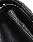 Pre-Loved Classic Double Flap Shoulder Bag Quilted Leather Jumbo with Gold Hardware, Black