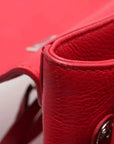 Pre-Loved Lockme II Handbag Leather with Silver Hardware, Red