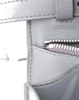 Pre-Loved Classic Box Shoulder Bag Leather Medium with Silver Hardware, Gray