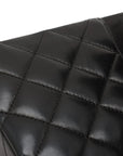 Pre-Loved Classic Double Flap Shoulder Bag Quilted Leather Medium with Gold Hardware, Black