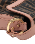 Pre-Loved Mia Shoulder Bag Zucca Coated Canvas with Gold Hardware, Brown