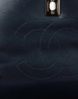 Pre-Loved Trendy CC Handbag Quilted Leather Small with Gold Hardware, Navy