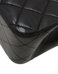 Pre-Loved Classic Double Flap Shoulder Bag Quilted Leather Medium with Gold Hardware, Black