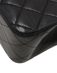 Pre-Loved Classic Double Flap Shoulder Bag Quilted Leather Medium with Gold Hardware, Black