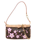 Pre-Loved Pochette Accessoires Cherry Blossom Pochette Monogram Coated Canvas with Gold Hardware, Brown