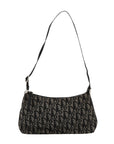 Pre-Loved Trotter Shoulder Bag Trotter Coated Canvas with Silver Hardware, Black
