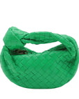Pre-Loved Jodie Handbag Intrecciato Leather Mini with Gold Hardware, Green