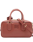Pre-Loved Bowling Bag Handbag Leather Mini with Gold Hardware, Rust