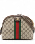 Pre-Loved Ophidia Crossbody Bag Monogram Coated Canvas Small with Gold Hardware, Beige/Ebony