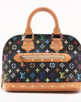 Pre-Loved Alma Handbag Monogram Coated Canvas PM with Gold Hardware, Black Multicolor