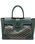 Pre-Loved Saïgon Souple Tote Goyardine Coated Canvas MM with Silver Hardware, Green