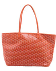 Pre-Loved Artois Tote Goyardine Chevron Coated Canvas PM with Silver Hardware, Orange