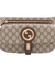 Pre-Loved Blondie Shoulder Bag Monogram Coated Canvas with Gold Hardware, Beige/Ebony