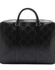Pre-Loved GG Embossed Briefcase Leather with Silver Hardware, Black