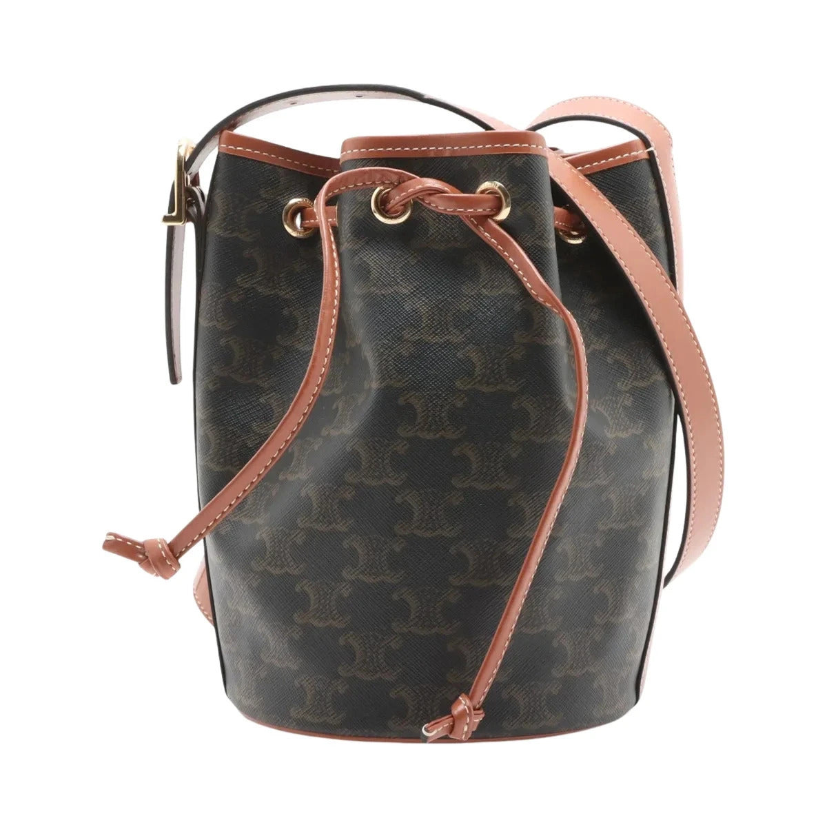 Pre-Loved Triomphe Drawstring Bucket Bucket Bag Triomphe Canvas