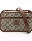 Pre-Loved GG Retro Interlocking G Camera Bag Crossbody Bag GG Supreme Coated Canvas Mini with Gold Hardware, Beige and Ebony