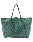 Pre-Loved Saint Louis Tote Goyardine Chevron Canvas Coated GM with Silver Hardware, Green