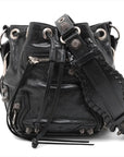 Pre-Loved Le Cagole Bucket Bucket Bag Leather XS with Aged Silver Hardware, Black