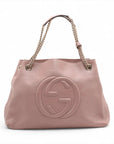 Pre-Loved Soho Shoulder Bag Leather Medium with Gold Hardware, Pink