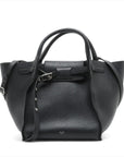 Pre-Loved Big Bag Tote Leather Small with Silver Hardware, Black