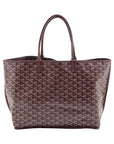 Pre-Loved Anjou Tote Goyardine Chevron Coated Canvas PM with Silver Hardware, Burgundy