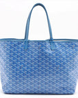Pre-Loved Saint Louis Tote Goyardine Coated Canvas PM with Silver Hardware, Blue