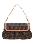 Pre-Loved Mia Shoulder Bag Zucca Coated Canvas with Gold Hardware, Brown