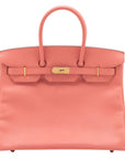 Pre-Loved Birkin Handbag Leather 35 with Gold Hardware, Pink