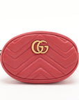 Pre-Loved GG Marmont Belt Bag Quilted Leather with Aged Gold Hardware, Red