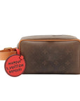 Pre-Loved Dopp Kit Pochette Monogram Coated Canvas with Gold Hardware, Brown