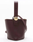 Pre-Loved Pebble Bucket Bag Bucket Bag Leather Mini with Gold Hardware, Burgundy
