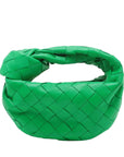 Pre-Loved Jodie Handbag Intrecciato Leather Mini with Gold Hardware, Green
