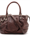 Pre-Loved Sukey Handbag Diamante Leather with Gold Hardware, Brown