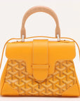 Pre-Loved Saïgon Handbag Goyardine Coated Canvas Mini with Silver Hardware, Yellow