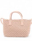 Pre-Loved Cabat Tote Intrecciato Leather Mini with Gold Hardware, Pink