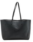 Pre-Loved Shopping Tote Leather with Gold Hardware, Black