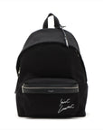 Pre-Loved City Backpack Backpack Canvas Plain with Silver Hardware, Black