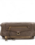 Pre-Loved Petillante Clutch Monogram Leather with Gold Hardware, Taupe