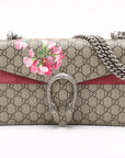Pre-Loved Dionysus Blooms Shoulder Bag Monogram Coated Canvas Small with Aged Silver Hardware, Beige Ebony with Pink Floral