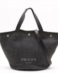 Pre-Loved Denim Tote Tote Denim with Silver Hardware, Black