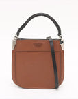 Pre-Loved Margit Handbag Leather Small with Silver Hardware, Brown