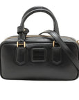 Pre-Loved Bowling Bag Handbag Leather Mini with Gold Hardware, Black