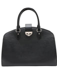Pre-Loved Pont Neuf Handbag Leather GM with Silver Hardware, Black