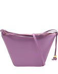 Pre-Loved Hammock Hobo Crossbody Bag Leather Mini with Gold Hardware, Purple
